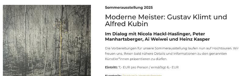 Featured image of post EXHIBITION "MODERNE MEISTER: GUSTAV KLIMT UND ALFRED KUBIN"