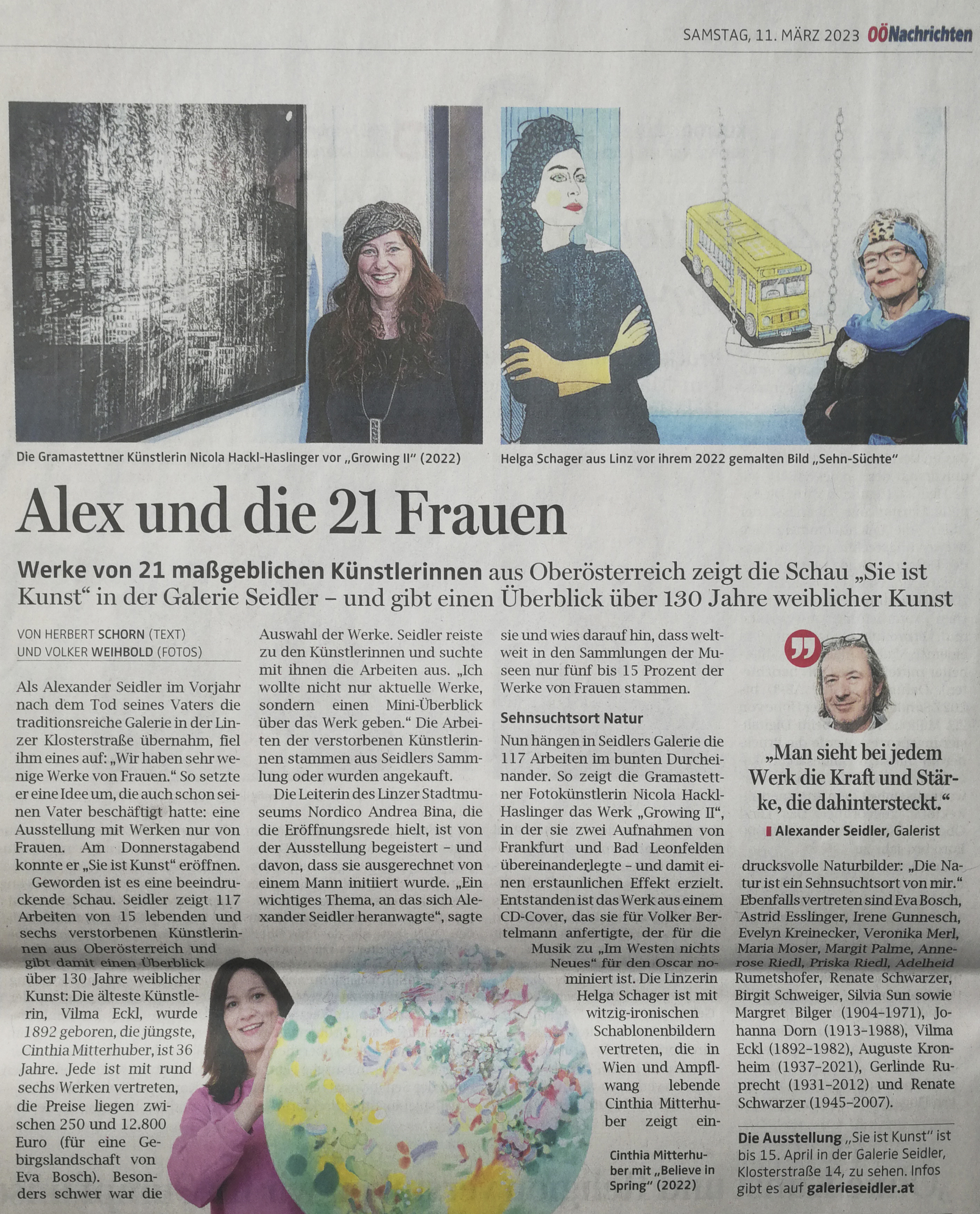 News article in “Oberösterreichische Nachrichten”